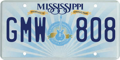MS license plate GMW808