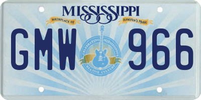 MS license plate GMW966