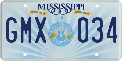 MS license plate GMX034