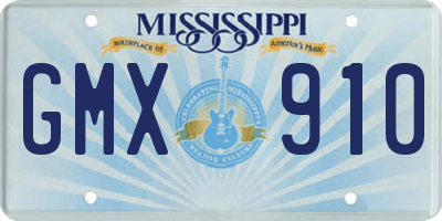 MS license plate GMX910
