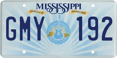 MS license plate GMY192