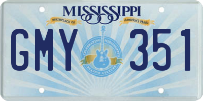 MS license plate GMY351