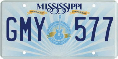 MS license plate GMY577