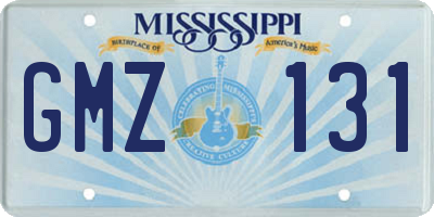 MS license plate GMZ131