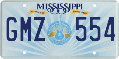 MS license plate GMZ554