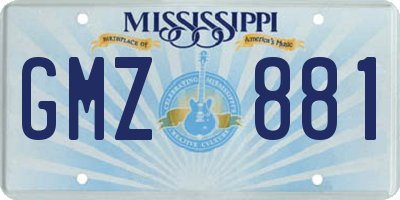 MS license plate GMZ881