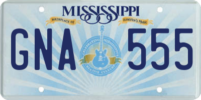 MS license plate GNA555