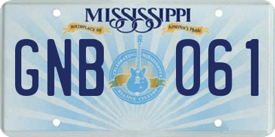 MS license plate GNB061