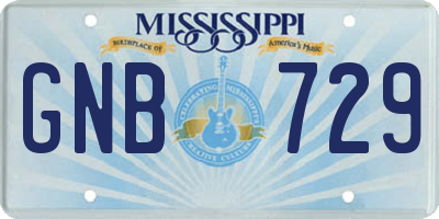 MS license plate GNB729