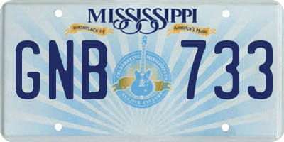 MS license plate GNB733