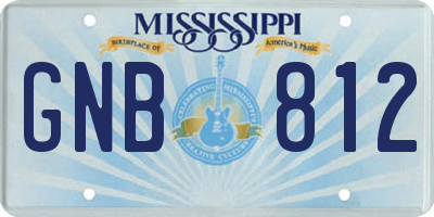 MS license plate GNB812