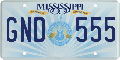 MS license plate GND555