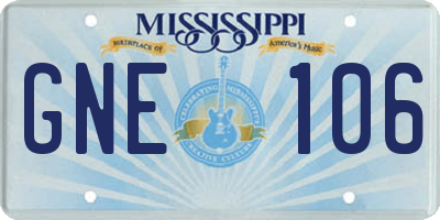 MS license plate GNE106