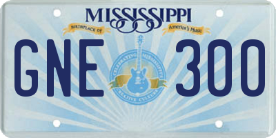 MS license plate GNE300