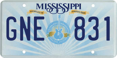 MS license plate GNE831