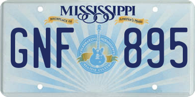 MS license plate GNF895
