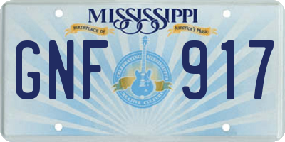 MS license plate GNF917