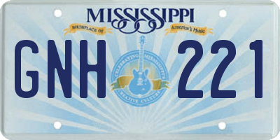 MS license plate GNH221