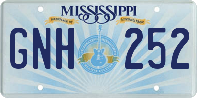 MS license plate GNH252