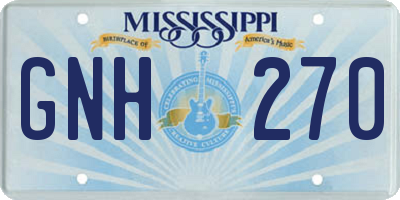 MS license plate GNH270
