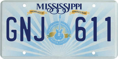 MS license plate GNJ611