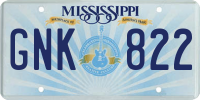 MS license plate GNK822