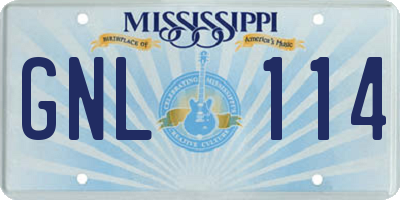 MS license plate GNL114
