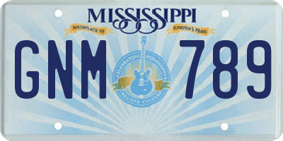 MS license plate GNM789