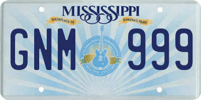 MS license plate GNM999
