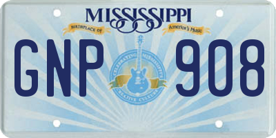 MS license plate GNP908
