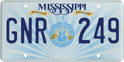 MS license plate GNR249