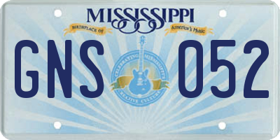 MS license plate GNS052