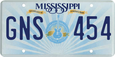 MS license plate GNS454