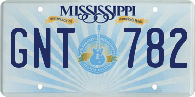 MS license plate GNT782