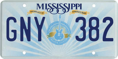 MS license plate GNY382