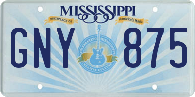 MS license plate GNY875