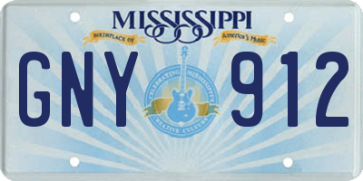 MS license plate GNY912