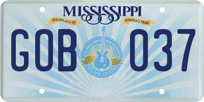 MS license plate GOB037