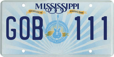 MS license plate GOB111