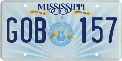 MS license plate GOB157