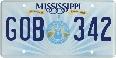 MS license plate GOB342