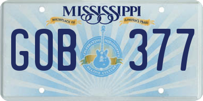 MS license plate GOB377