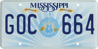MS license plate GOC664