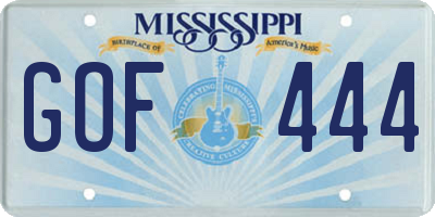 MS license plate GOF444