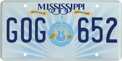 MS license plate GOG652