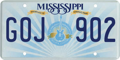 MS license plate GOJ902