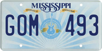 MS license plate GOM493