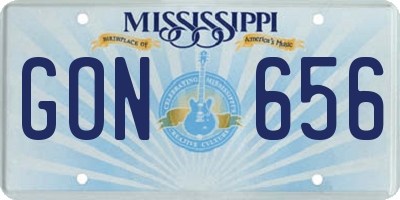 MS license plate GON656