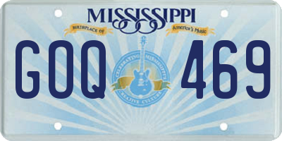 MS license plate GOQ469