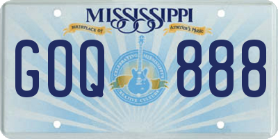 MS license plate GOQ888